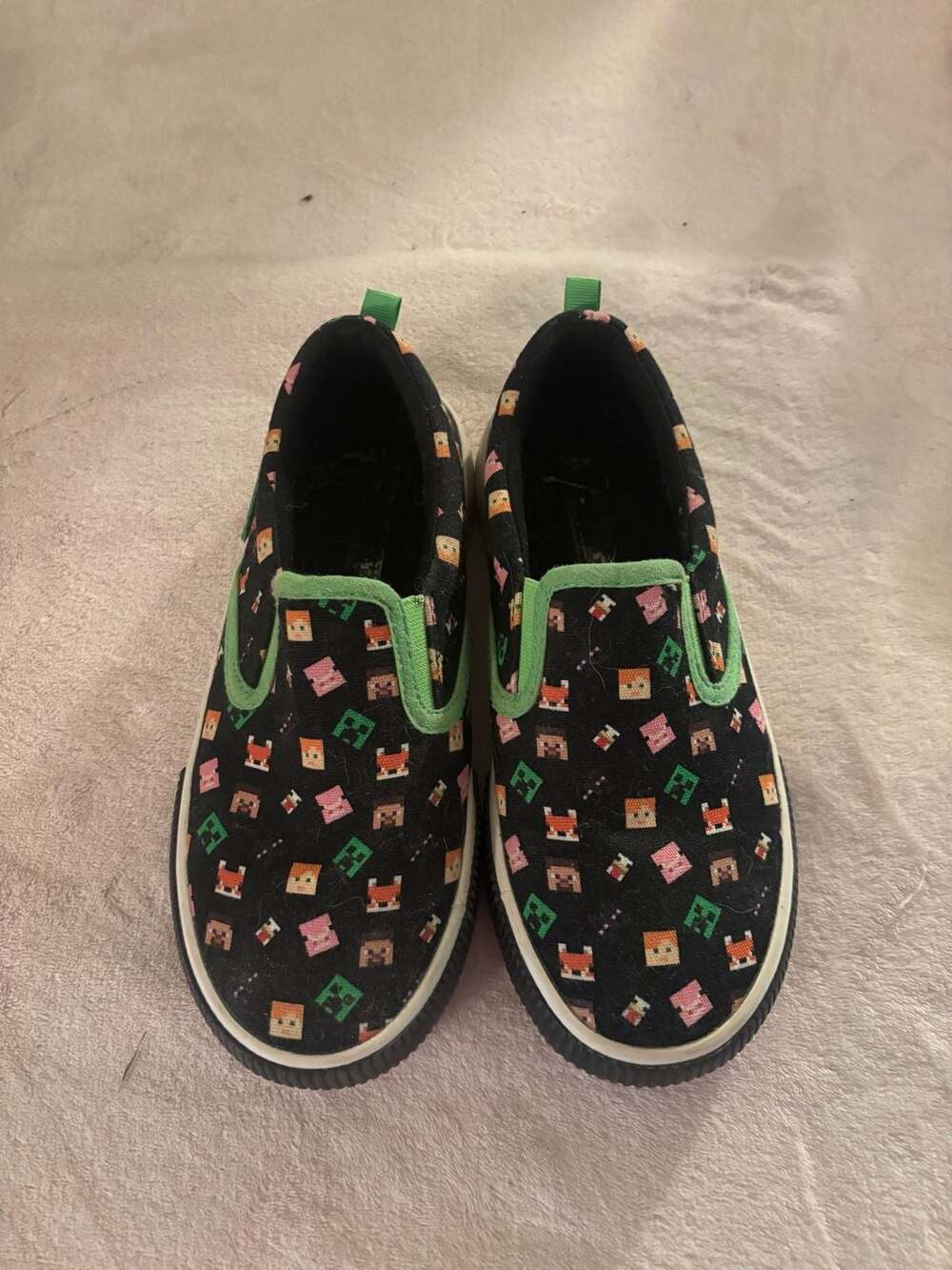 Minecraft Slip-On Sneakers Size 13 Black